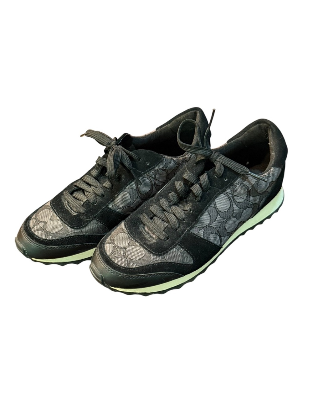 Coach Black & Gray Signature Low-Top Sneakers